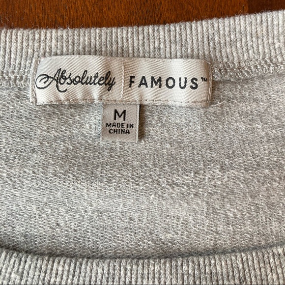 gray sweater with embroidered flowers - Picture 6 of 6